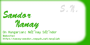 sandor nanay business card